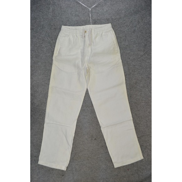 Tommy Bahama Pants Mens Medium White Linen Relax Elastic Waist Chino Casual